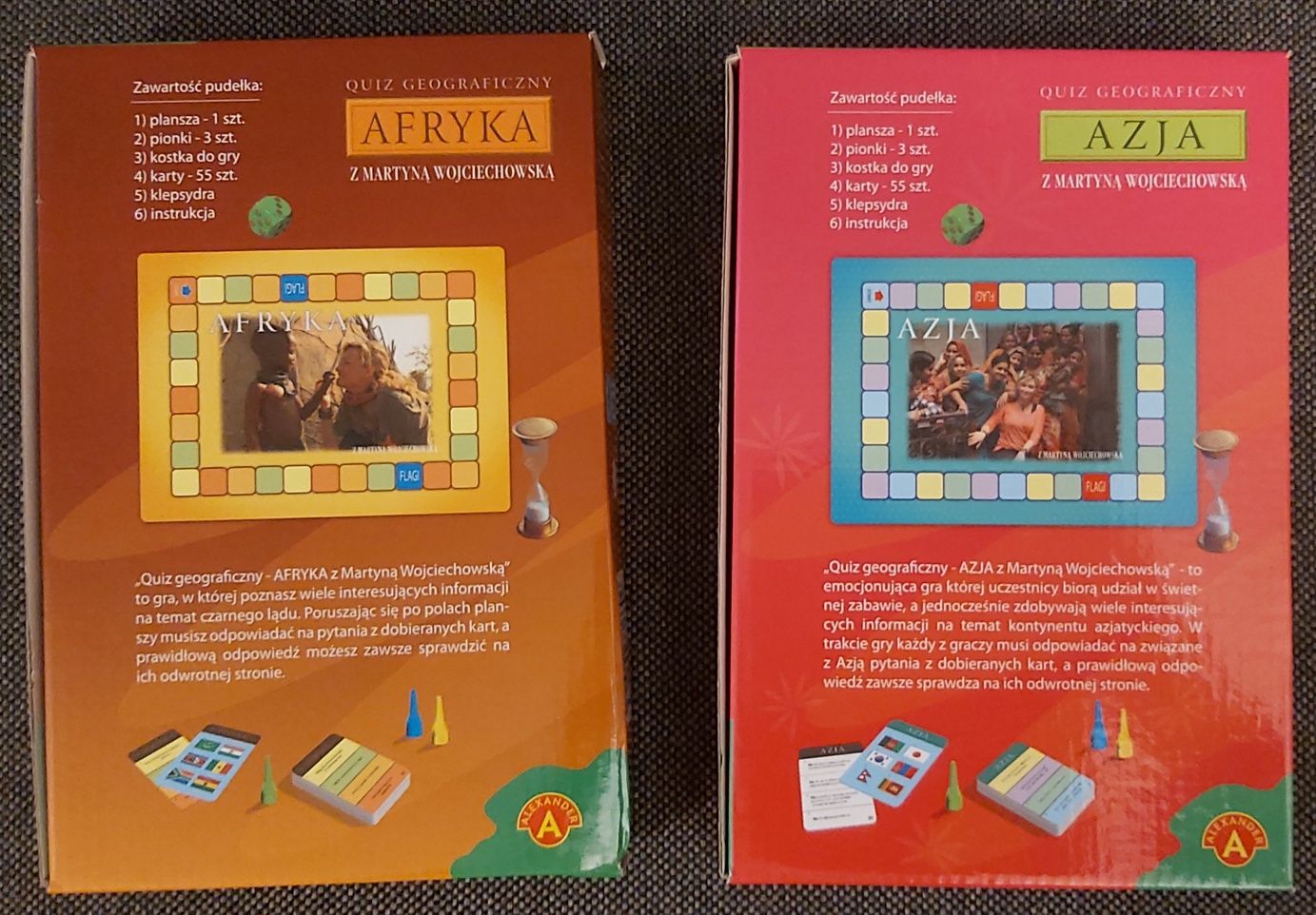 Quiz geograficzny Afryka i Azja, gra planszowa, Martyna Wojciechowska
