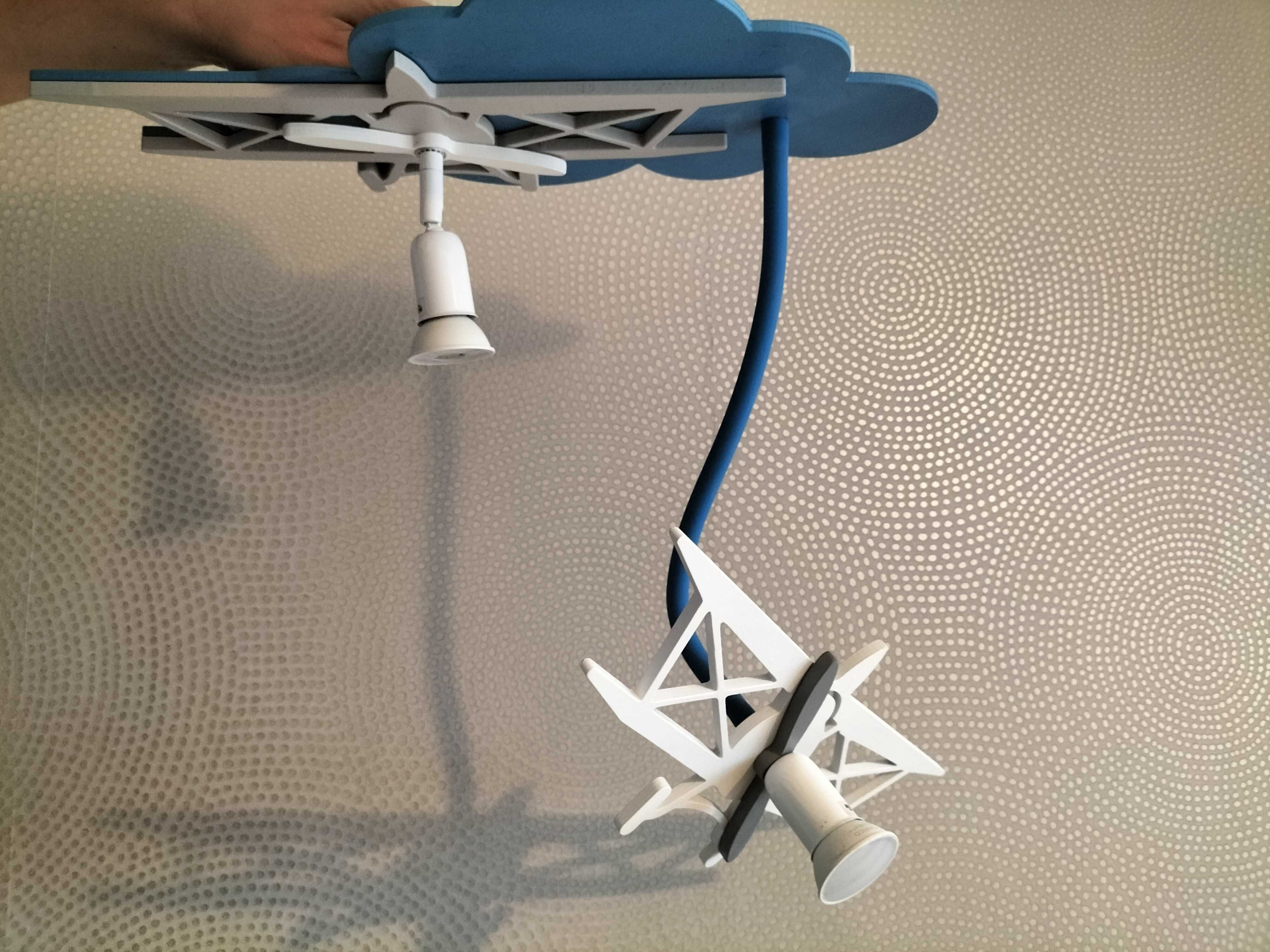 Lampa samolot niebiesko-biało-szara