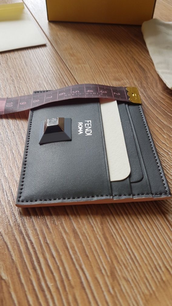 Fendi Roma Italy case card leather etui na karty kredytowe portfel