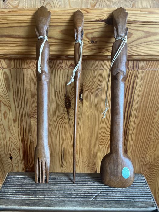 Sprzedam zestaw ręcznie rzeźbionych afrykańskich przyborów kuchennych