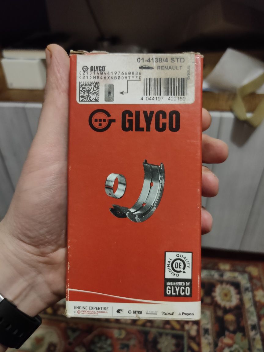 Glyco 01-4138/4 STD вкладыши шатунные Renault Clio k7j 1.4