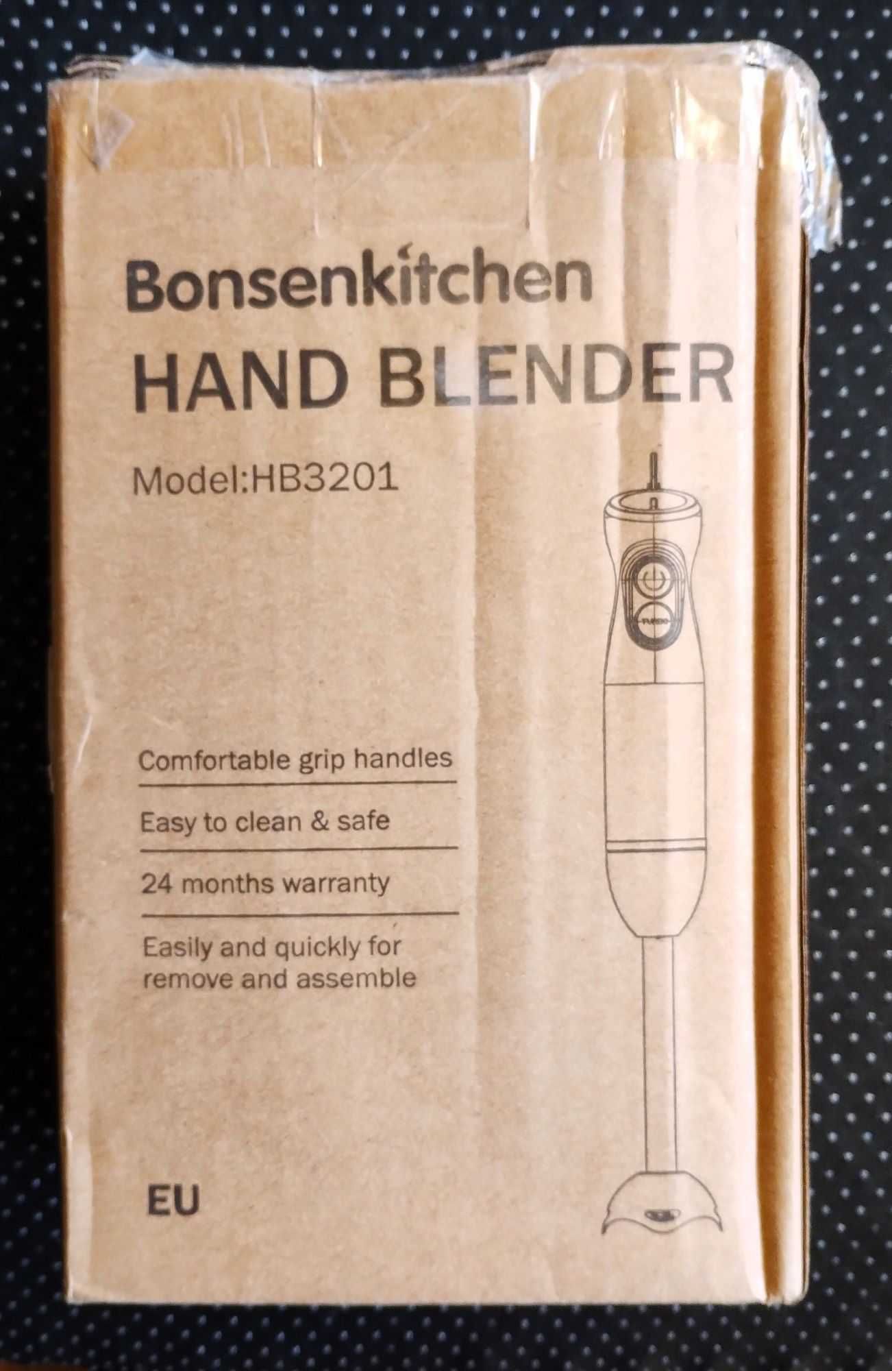 Bonsenkitchen Blender ręczny, 1000 W, stal nierdzewna, reg. prędkości