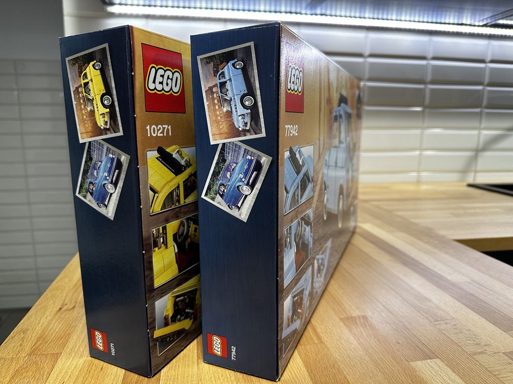 LEGO Creator Fiat 500 dwa zestawy 77942 i 10271 niebieski żółty UNIKAT