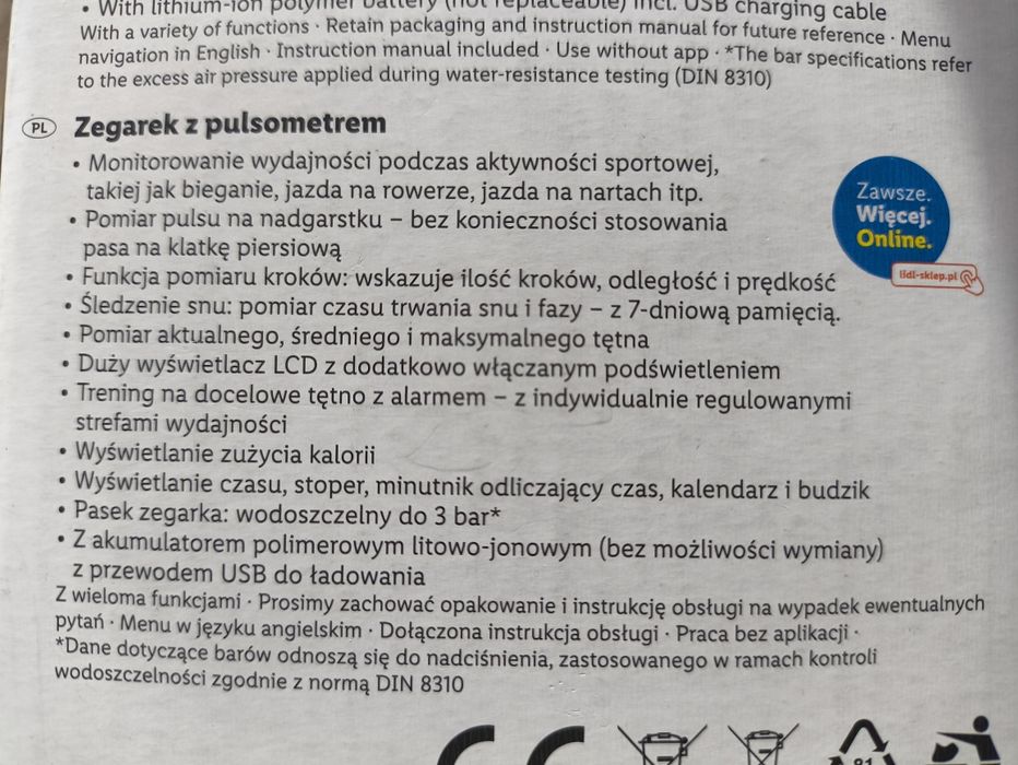 Zegarek sportowy Crivit HG08661