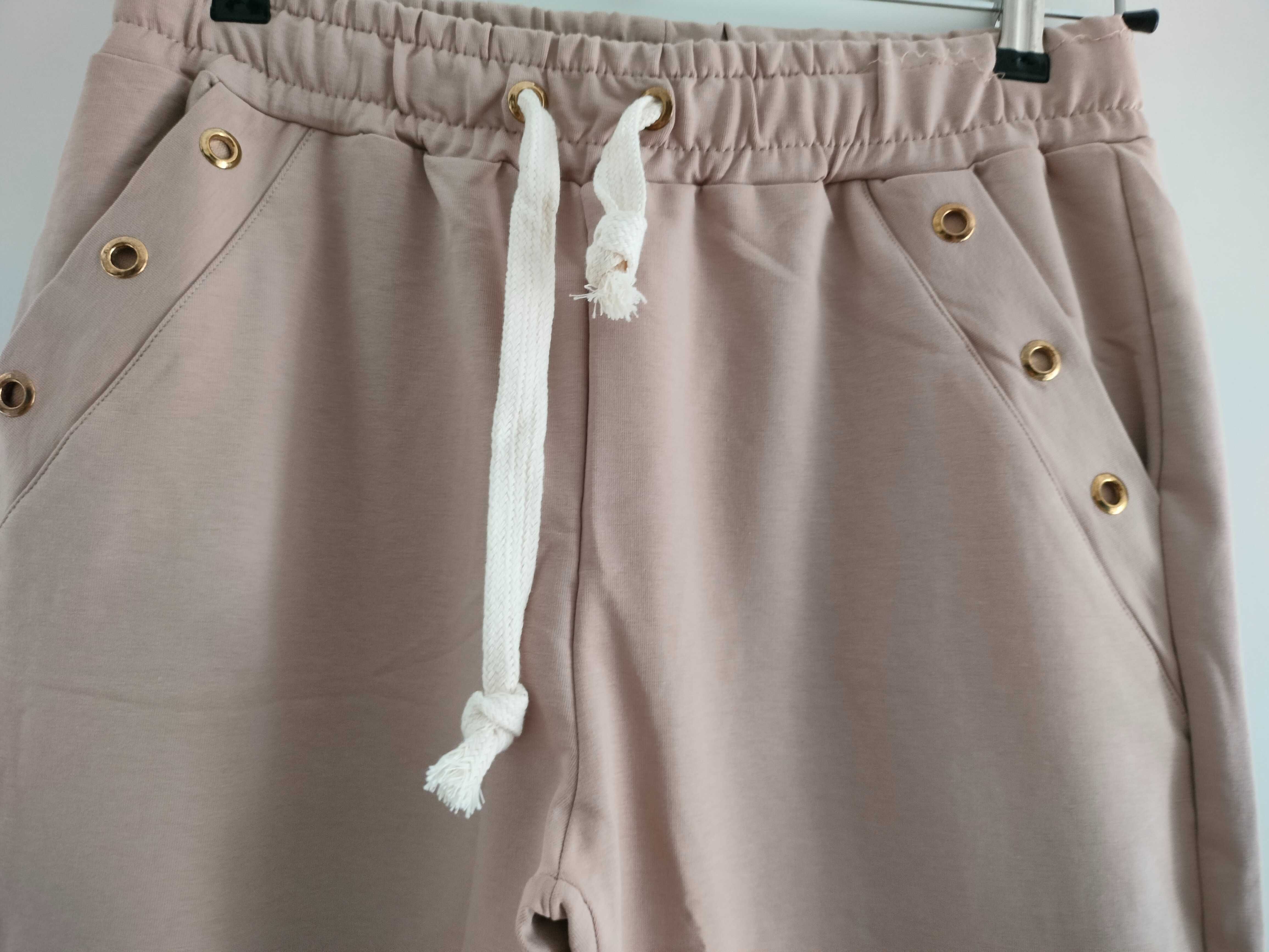 Spodnie  damskie beżowe bawełna rozmiar 2XL