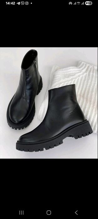 Зимові  чоботи 38 р,шкіра