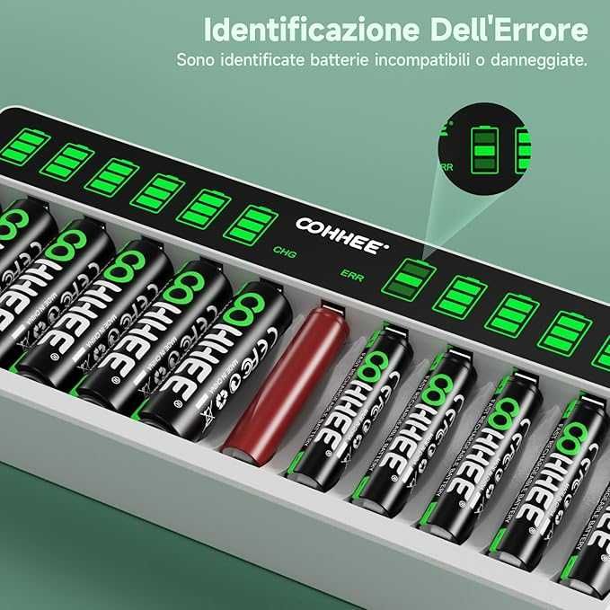 OOHHEE Інтелектуальний зарядний пристрій для акумуляторів AA AAA