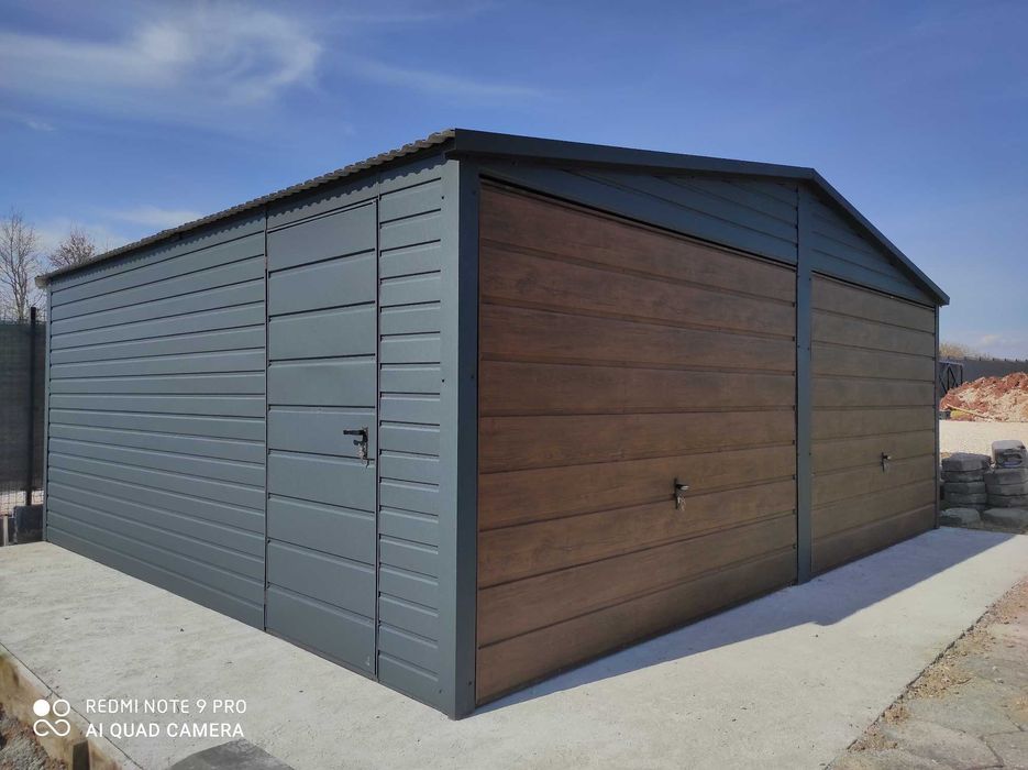 Garaż Blaszany 6x6 6x7 4x6 Blachodachówka Profil Garaże Drewnopodobne