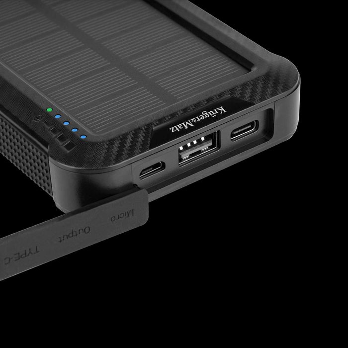 Nowy Powerbank solarny Kruger&Matz 10 000 mAh ładowa bezprzew latarka