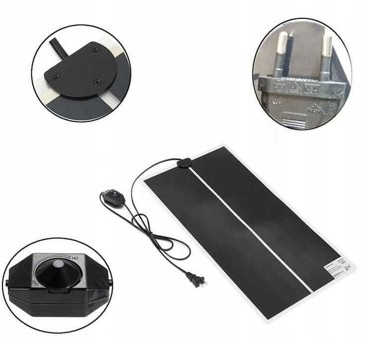 mata grzewcza grzejna - do roślin, sadzonek, ziół, 20w, duża - 28x42cm