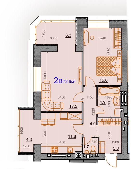 Продаж 2кк 72.6м2. ЖК Курортний. Є-Оселя.