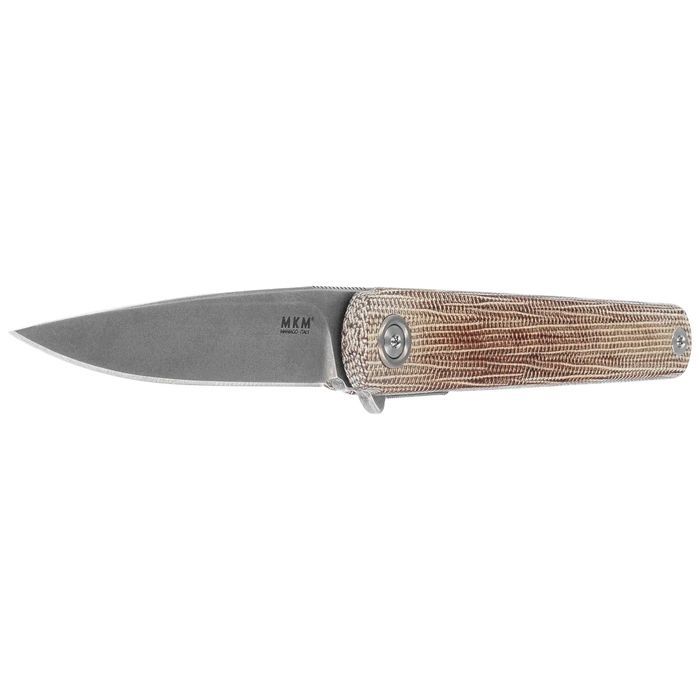 Nóż składany MKM Flame Light Drop Point Natural Canvas Micarta,
