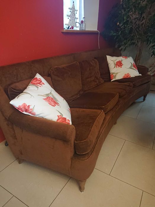 Kanapa sofa brązowa retro vintage