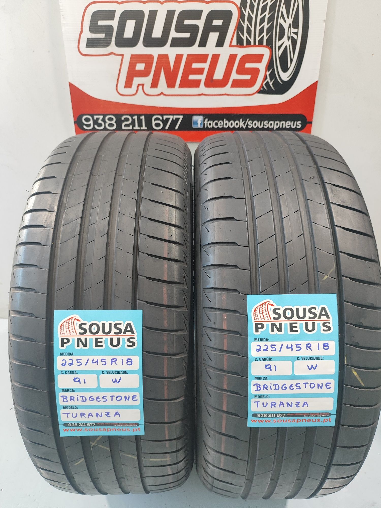 2 pneus semi novos 225-45r18 Bridgestone - Oferta dos  portes