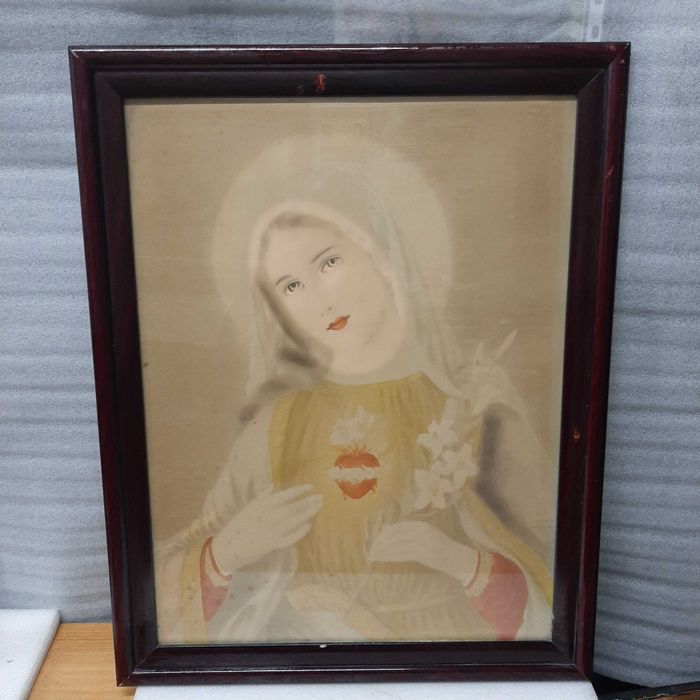 Miłosierne serce Św Marii. Obraz vintage