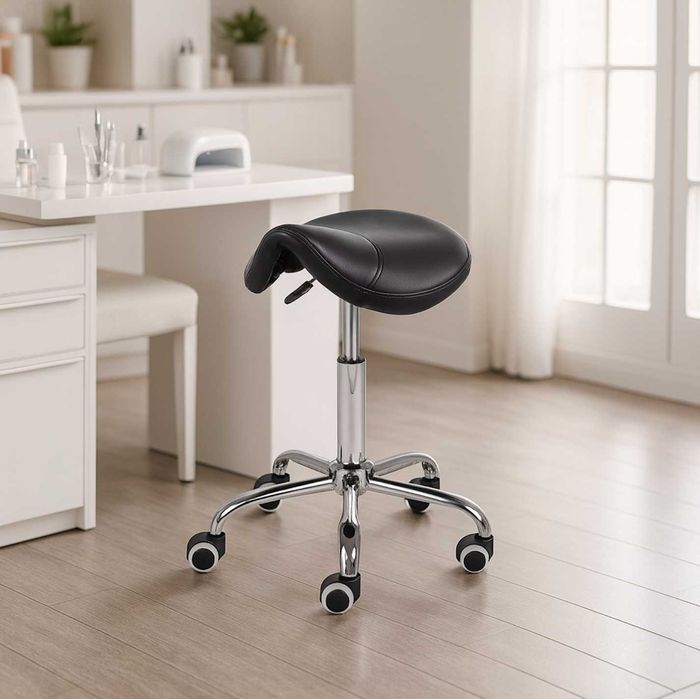 Nowy Stołek Krzesło Taboret Obrotowy Na Kółkach Kosmetyczny Fryzjer
