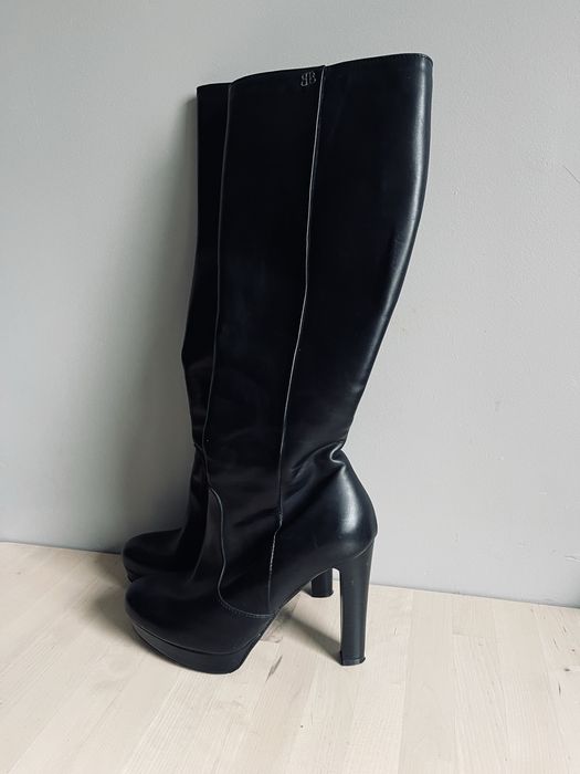 Badura skórzane kozaki ocieplane rozm 39