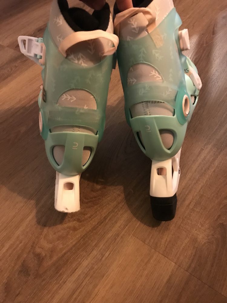 Patins em linha oxelo decathlon menina 32-34 com todos os acessórios