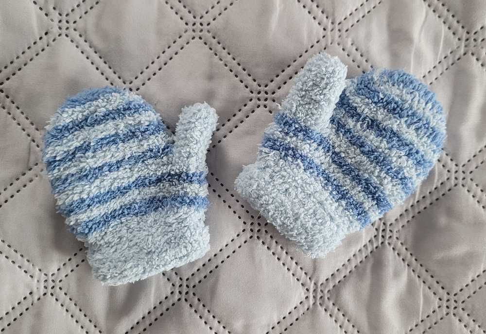 Ciepłe zimowe rękawiczki niemowlęce w paski