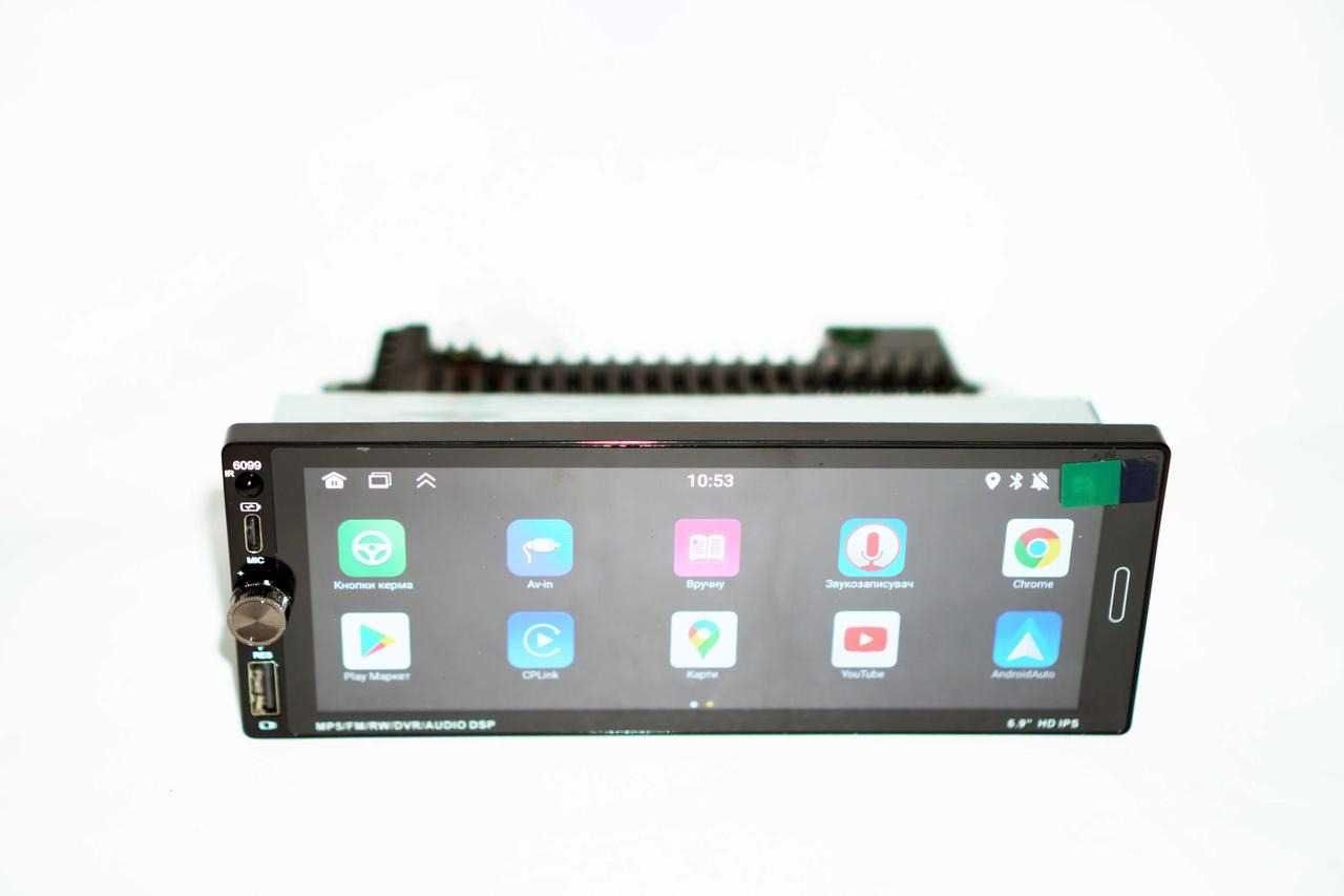 1Din Магнітола c GPS/ WiFi, 4/64Gb 6,9" IPS Экран Carplay Android Auto