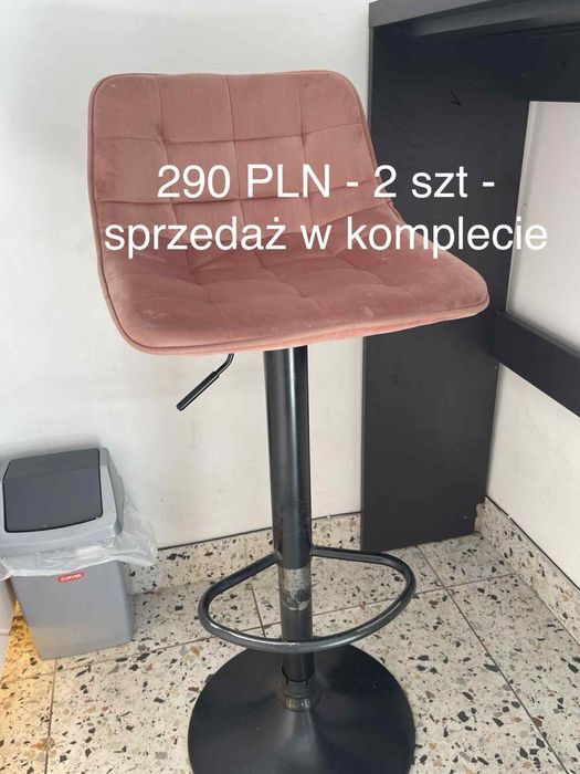 Hoker, krzeslo, welurowe, pudrowy róż