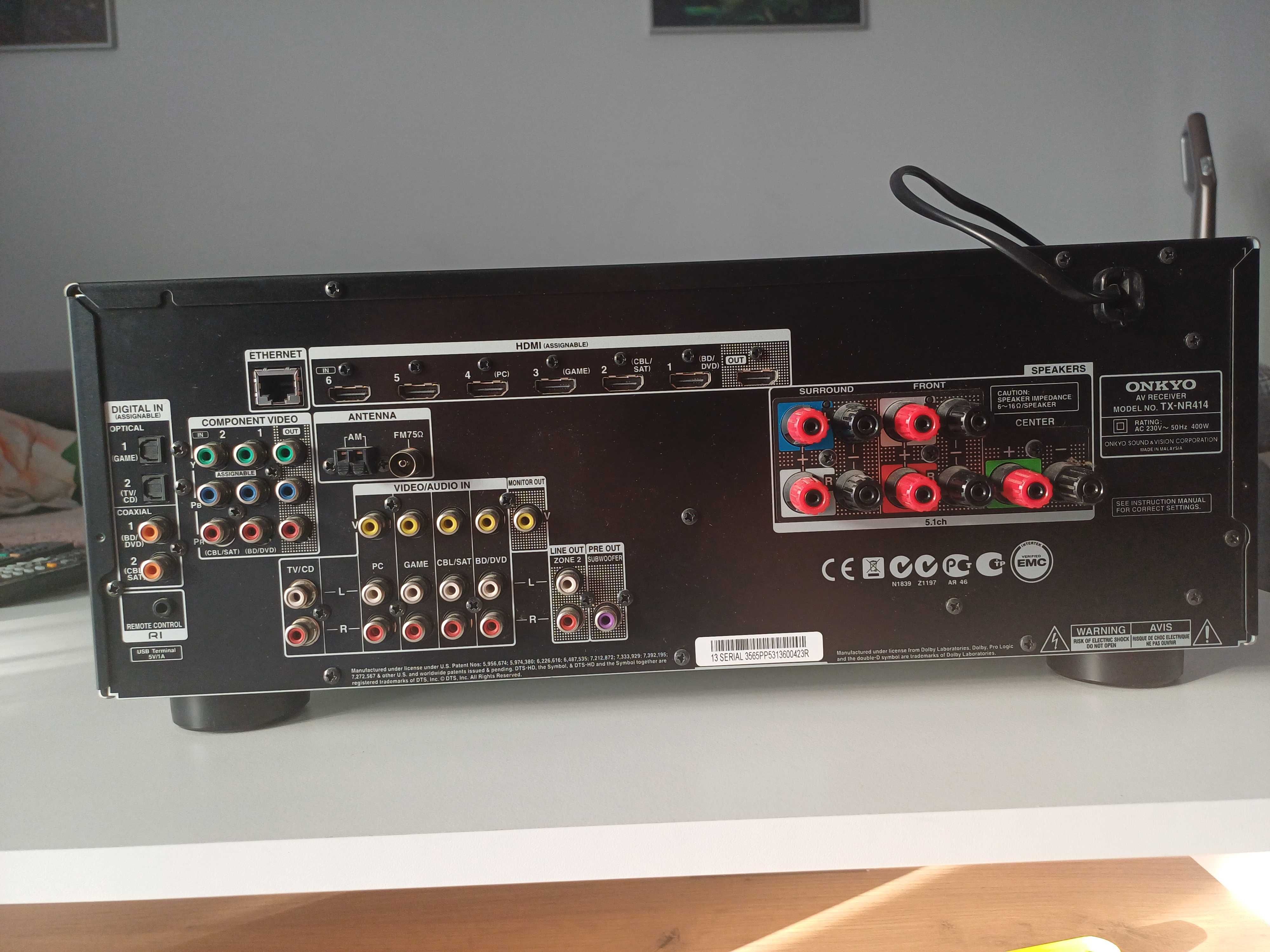 ONKYO  TX-NR414 amplituner 5.1