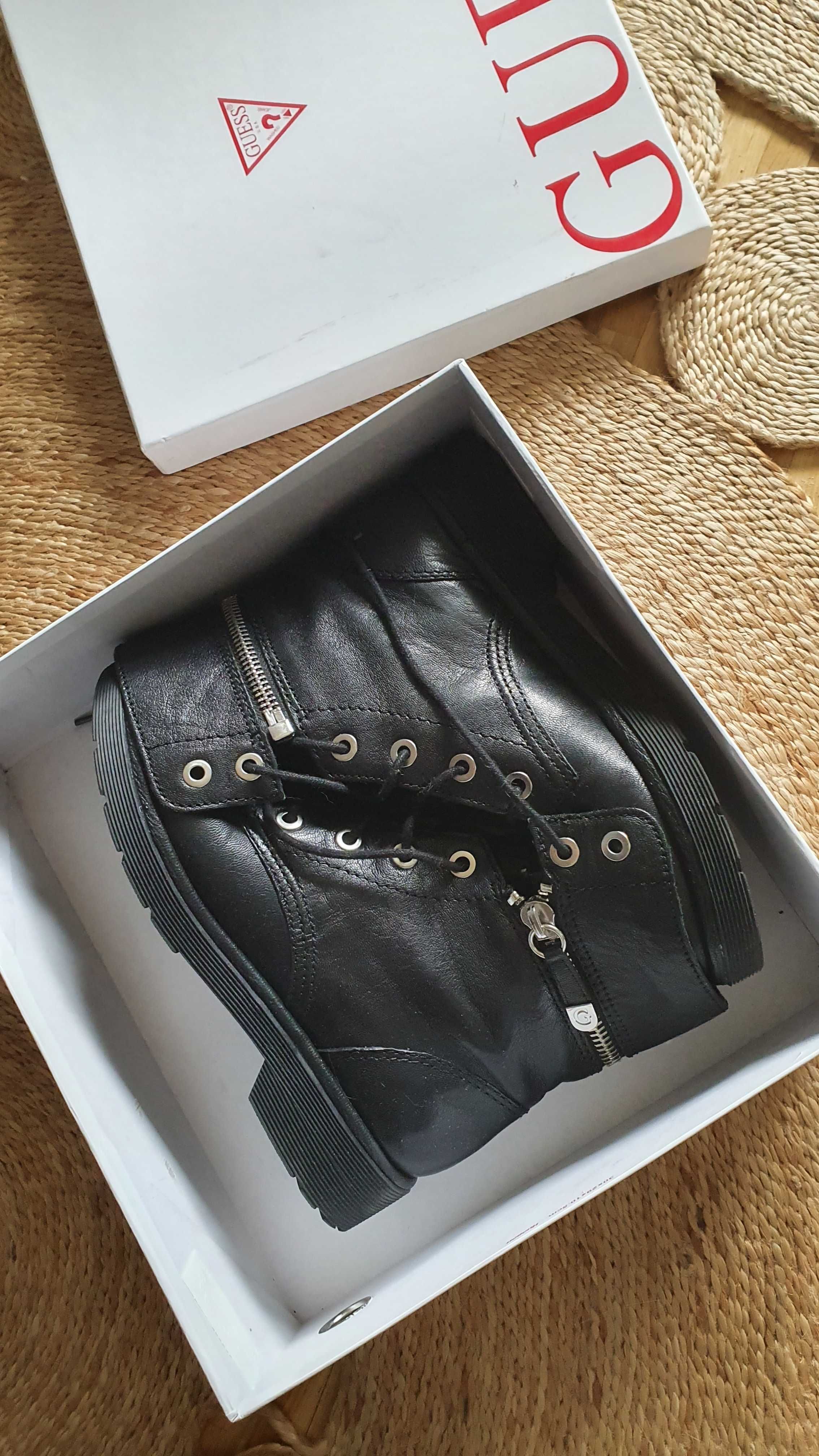 Skorzane Botki glany GUESS 39