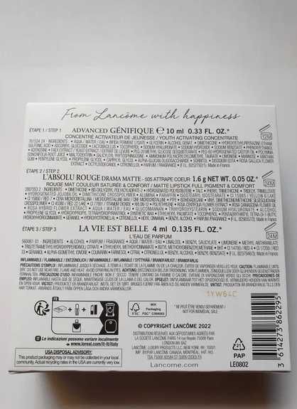 LANCOME zestaw serum x3 szt. Advanced Génifique 10ml + perfumy