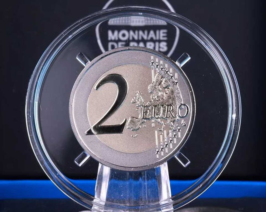 2€ Proof Reverse Museu do Louvre 2025 , Coincard 2€ França Ação Médica
