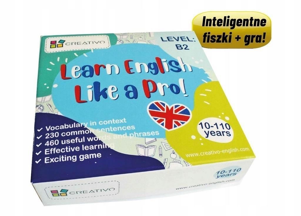 Learn English Like A Pro Fiszki + Gra B2, Creativo