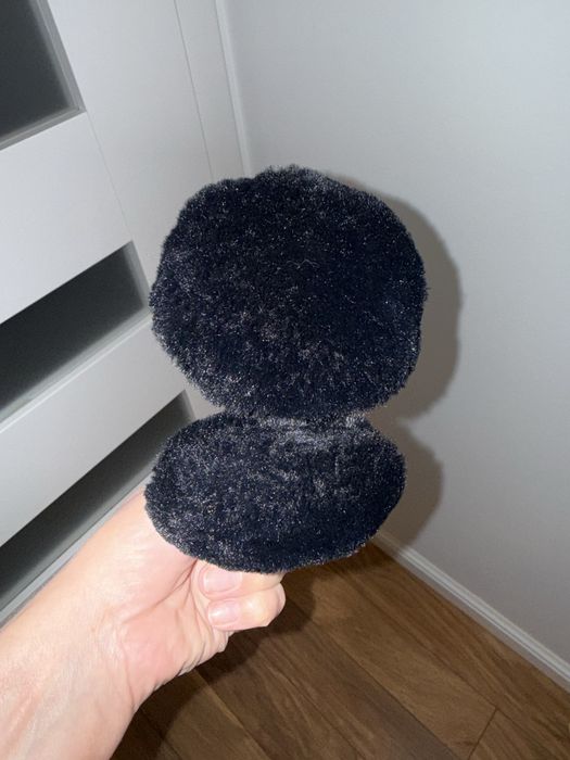 Czarne puszyste zimowe nauszniki kotki H&M