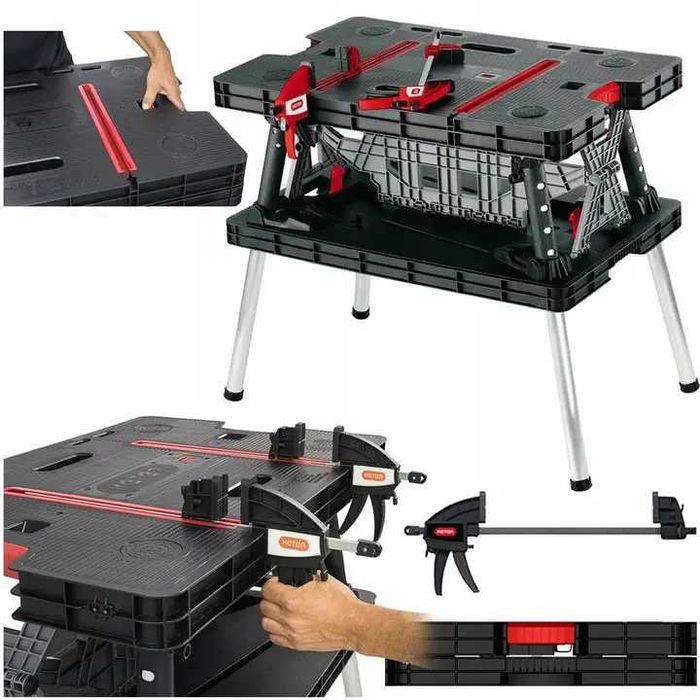 Стіл верстак Keter Pro 237005 професійний + 2 струбцини. Стіл КЕТЕР