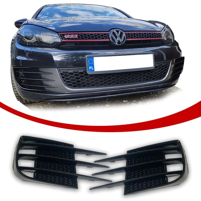 Nakładki Halogeny Przeciwmgielne Golf 6 GTI/GTD czarny połysk