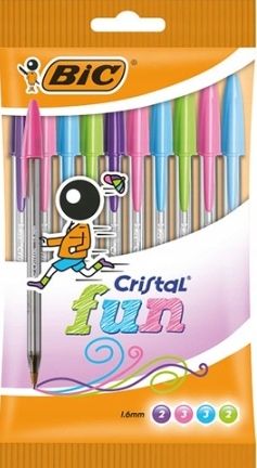 Zestaw 8 Długopisów Kolorowych Bic Długopisy Kolorowe 8Szt Cristal Fun