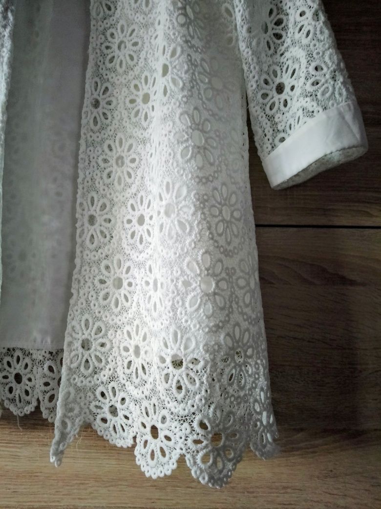 Narzutka żakiet gruba koronka L xl