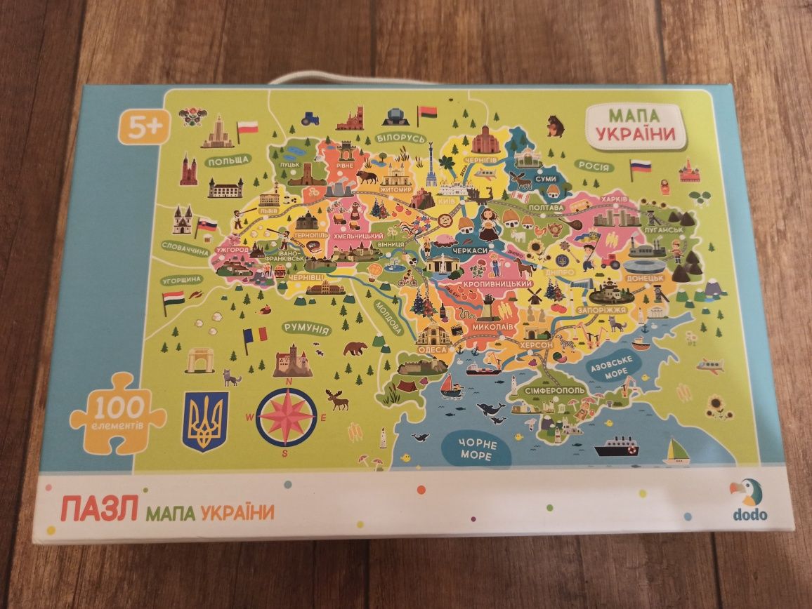 Пазл  Мапа України (100 елементів)