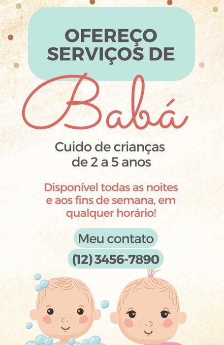 Ama/ babysitter noturna para bebés e crianças