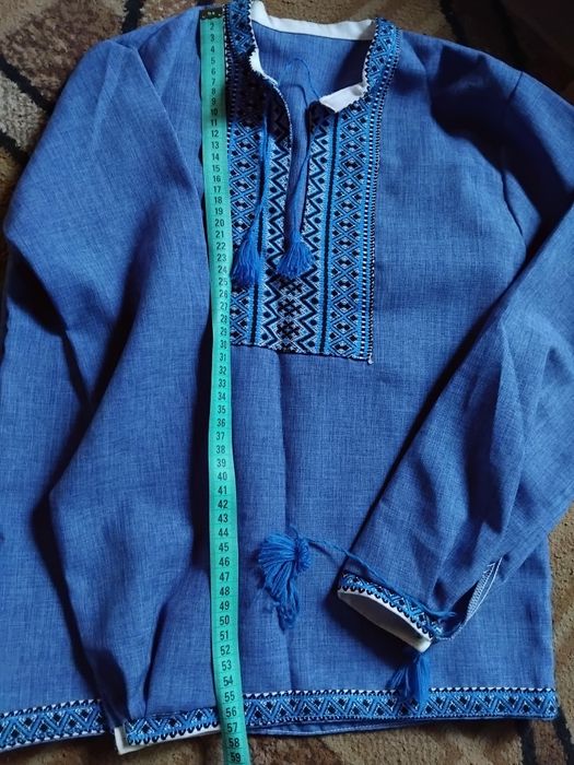 Вишиванка синя300гр біла250