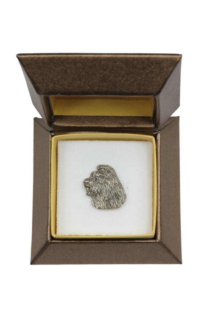 Owczarek staroangielski Bobtail pin posrebrzony w pudełku Art-Dog