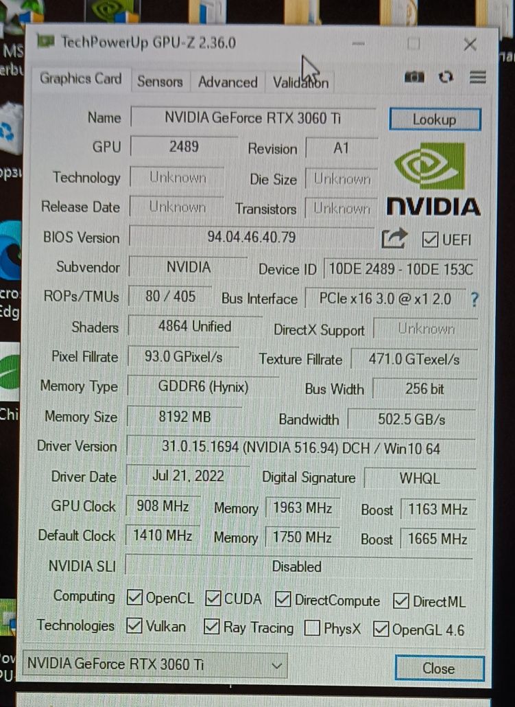 GeForce rtx 3060 ti 8gb