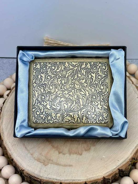 Papierośnica pudełko metalowe Kwiaty upominek gift