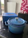 Retro garnek żeliwny z pokrywką 4,3L Ombre Vintage Cuisine Blue
