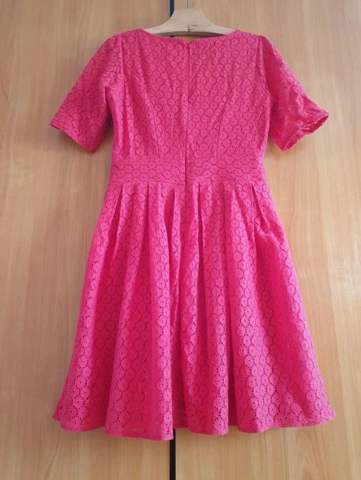 Sukienka koralowa/czerwona, koronka, r. M(38), Dorothy Perkins