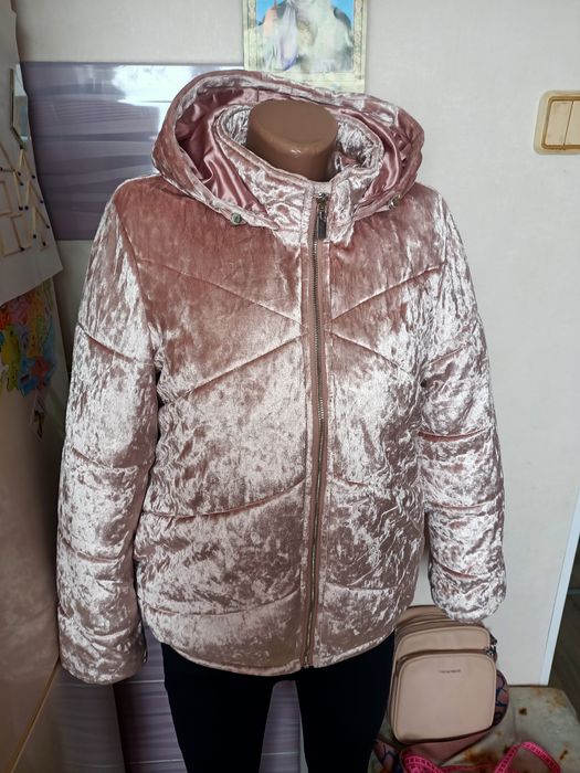 Куртка  плюшевая велюровая розовая