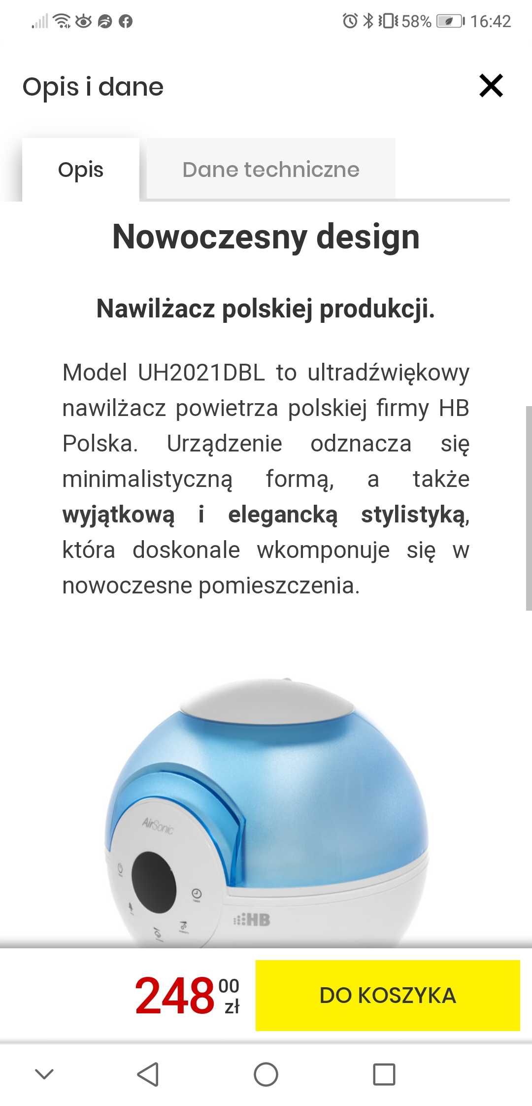 Oczyszczacz powietrza jonizator  Air Sonic HB