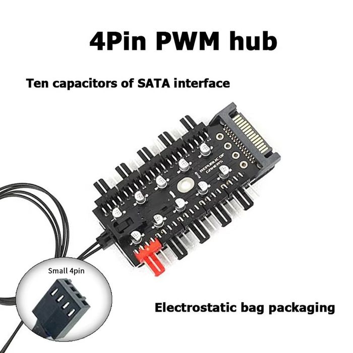 Kontroler Wentylatorów PWM 10 Port TEUCER Fan Hub
