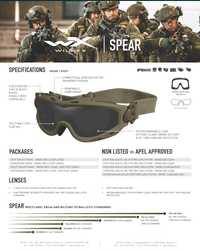 Тактичні професійні балістичні окуляри WILEY X spear smoke grey SP29T