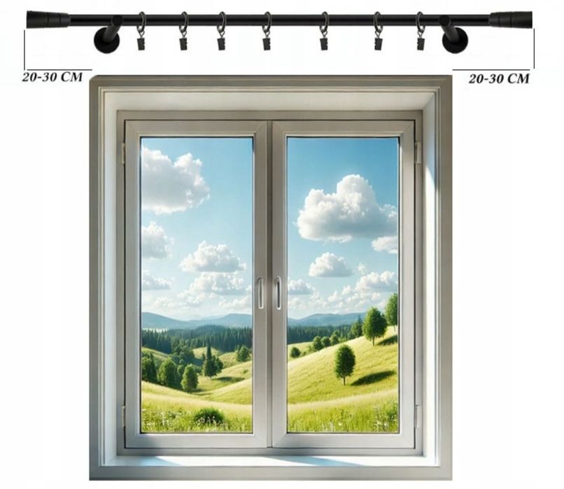 Minimalistyczny Karnisz Pojedynczy Loft Metal czarny mat 100cm