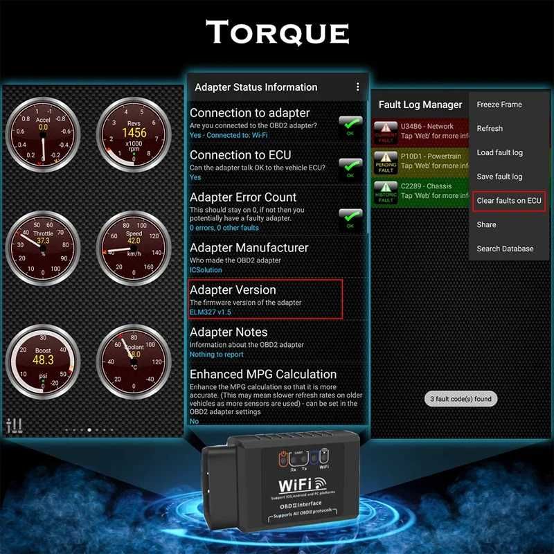 Interfejs OBD2 Adapter WiFi ELM327 Diagnostyka Samochodu w Smartfonie