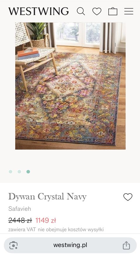 Dywan 200x300 boho kolorowy orientalny westwing tkany wzór kwiaty